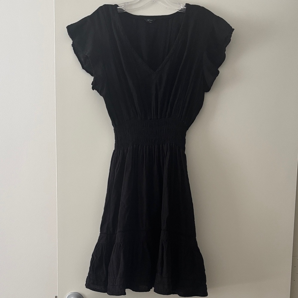 Rails Black Mini Dress with Smocked Waist